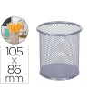 CUBILETE PORTALAPICES Q-CONNECT REJILLA METAL PLATA -MEDIDA DIAMETR...