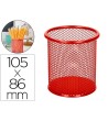 CUBILETE PORTALAPICES Q-CONNECT METAL REJILLA ROJO -MEDIDA DIAMETRO...