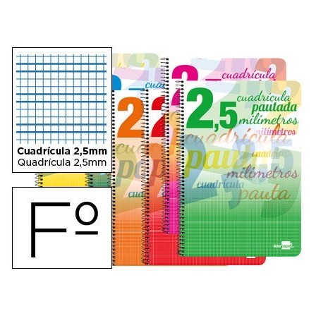 CUADERNO ESPIRAL LIDERPAPEL FOLIO PAUTAGUIA TAPA DURA 80H 80 GR CUA...