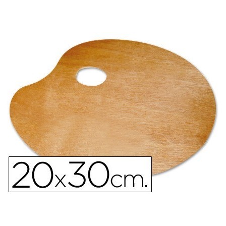 PALETA MADERA LIDERCOLOR OVALADA TAMAÑO 20X30 CM GROSOR 0,3 CM ZURDOS