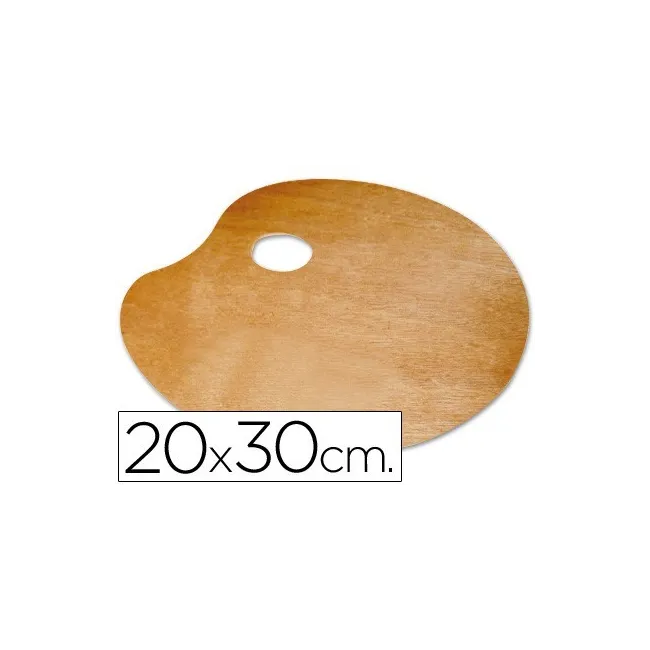 PALETA MADERA LIDERCOLOR OVALADA TAMAÑO 20X30 CM GROSOR 0,3 CM ZURDOS