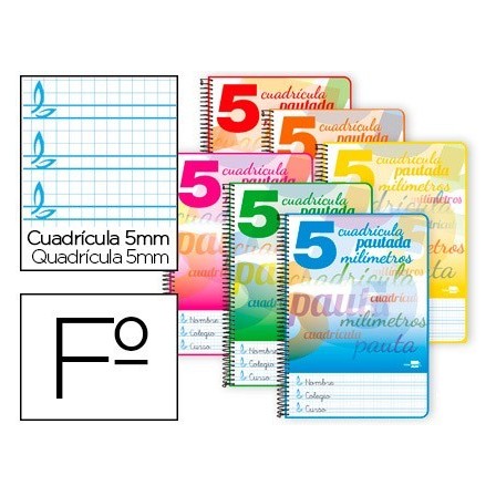 CUADERNO ESPIRAL LIDERPAPEL FOLIO PAUTAGUIA TAPA DURA 80H 80 GR CUA...