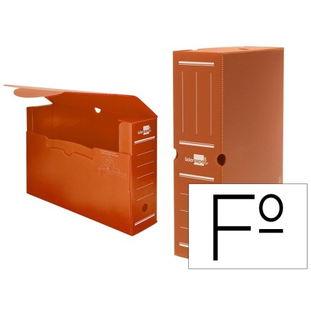 CAJA ARCHIVO DEFINITIVO PLASTICO LIDERPAPEL MARRON TAMAÑO 36X26X10 CM