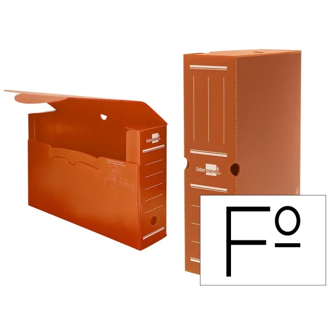 CAJA ARCHIVO DEFINITIVO PLASTICO LIDERPAPEL MARRON TAMAÑO 36X26X10 CM