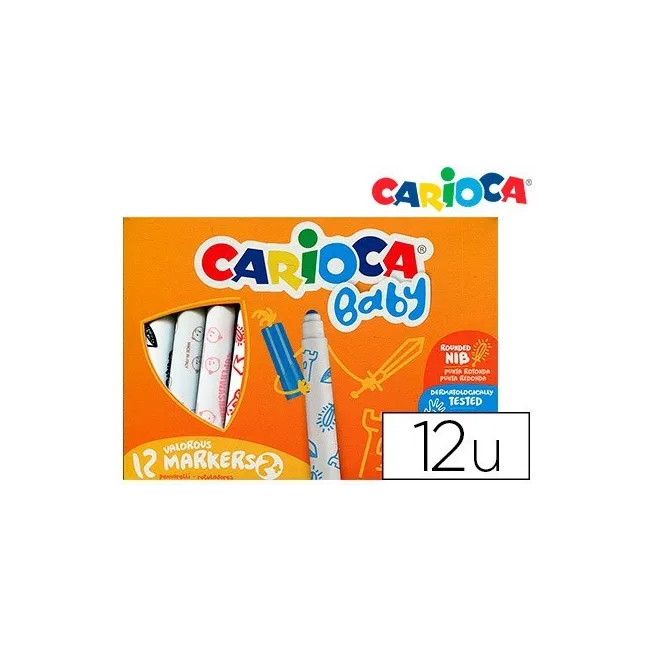 ROTULADOR CARIOCA BABY 2 AÑOS CAJA 12 COLORES SURTIDOS
