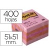 BLOC DE NOTAS ADHESIVAS QUITA Y PON POST-IT 51X51 MM MINICUBO COLOR...