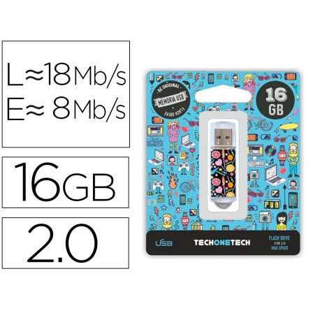 MEMORIA USB TECH ON TECH FLASH DRIVE 16 GB 2.0 CANDY POP
