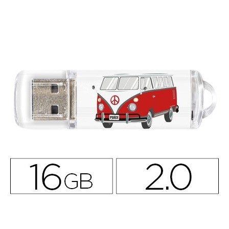 MEMORIA USB TECH ON TECH FLASH DRIVE 16 GB 2.0 CAMPER VAN-VAN