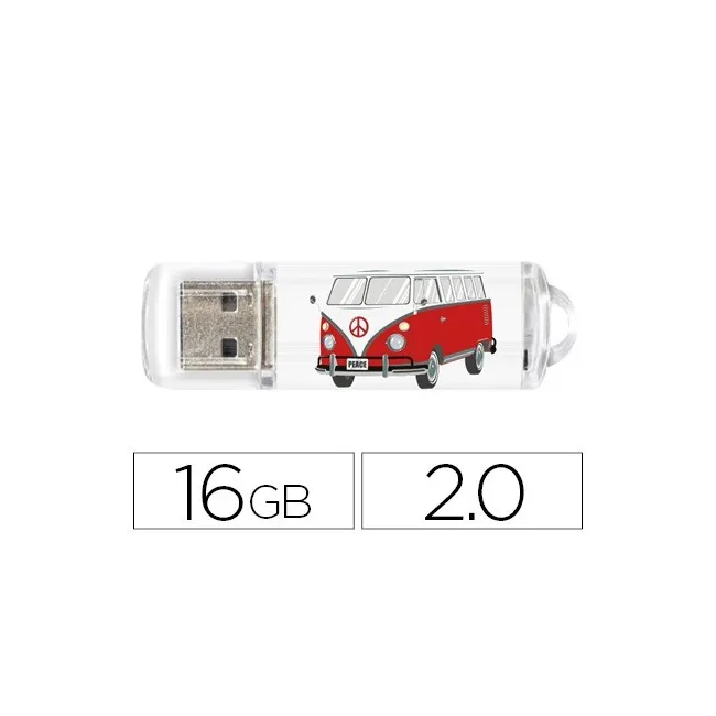 MEMORIA USB TECH ON TECH FLASH DRIVE 16 GB 2.0 CAMPER VAN-VAN