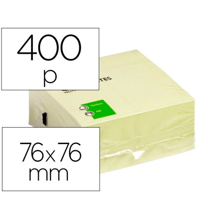 BLOC DE NOTAS ADHESIVAS QUITA Y PON Q-CONNECT 75X75 MM AMARILLO CON...