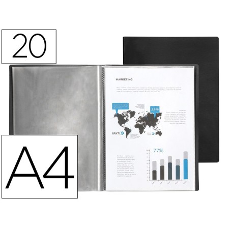 CARPETA LIDERPAPEL ESCAPARATE 37915 20 FUNDAS POLIPROPILENO DIN A4 ...