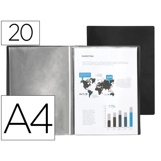 CARPETA LIDERPAPEL ESCAPARATE 37915 20 FUNDAS POLIPROPILENO DIN A4 ...