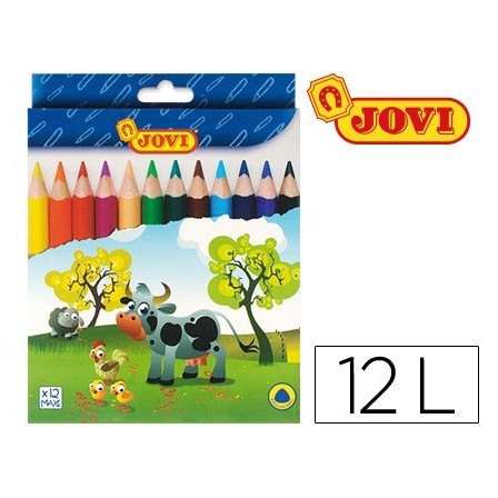 LAPICES DE COLORES JOVI MAXI TRIANGULARES ESTUCHE DE 12 COLORES SUR...