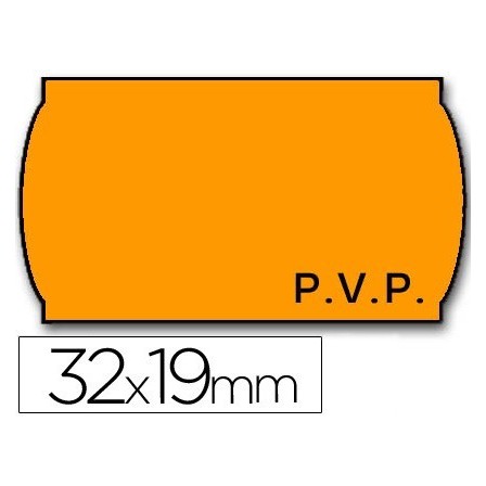 ETIQUETAS METO ONDULADAS 32 X 19 MM PVP FN. ADH 2 -FLUOR NARANJA -R...