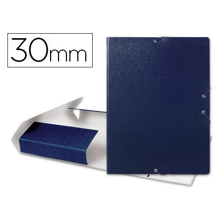 CARPETA PROYECTOS LIDERPAPEL FOLIO LOMO 30MM CARTON GOFRADO AZUL