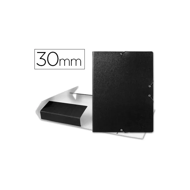 CARPETA PROYECTOS LIDERPAPEL FOLIO LOMO 30MM CARTON GOFRADO NEGRA