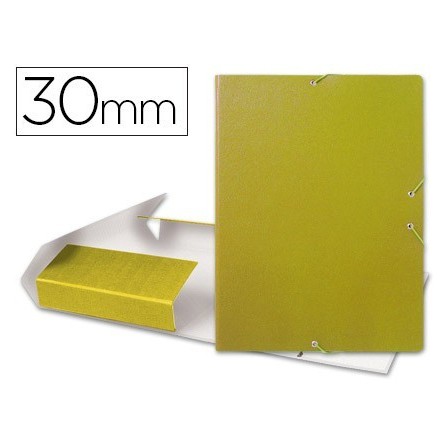 CARPETA PROYECTOS LIDERPAPEL FOLIO LOMO 30MM CARTON GOFRADO AMARILLA