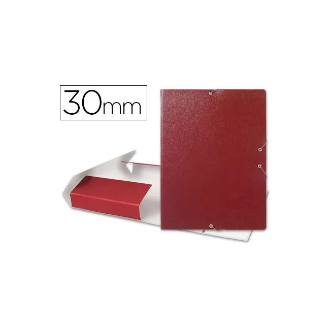 CARPETA PROYECTOS LIDERPAPEL FOLIO LOMO 30MM CARTON GOFRADO ROJA