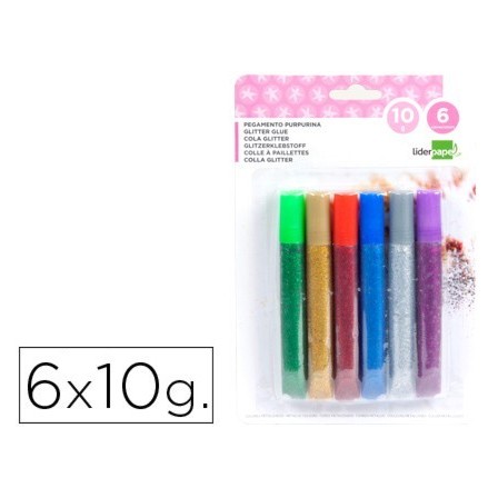 PURPURINA PEGAMENTO LIDERPAPEL FANTASIA COLORES METALICOS BLISTER D...