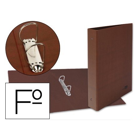 CARPETA DE 2 ANILLAS 25MM MIXTAS LIDERPAPEL FOLIO CARTON CUERO FORR...