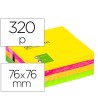 BLOC DE NOTAS ADHESIVAS QUITA Y PON Q-CONNECT 75X75 MM FLUORESCENTE...