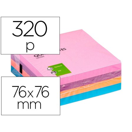 BLOC DE NOTAS ADHESIVAS QUITA Y PON Q-CONNECT CON 320 HOJAS