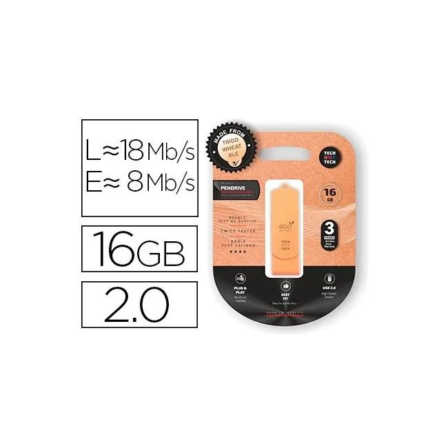MEMORIA USB TECH ONE TECH ECOTECH BIODEGRADABLE 16 GB USB 2.0
