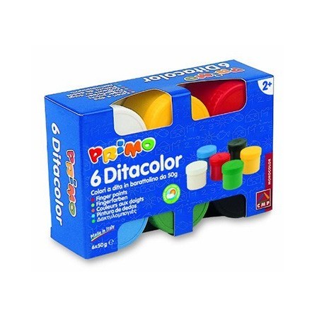 PINTURA DE DEDOS PRIMO 50 G CAJA DE 6 UNIDADES COLORES SURTIDOS
