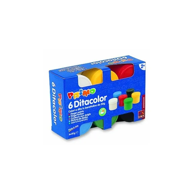 PINTURA DE DEDOS PRIMO 50 G CAJA DE 6 UNIDADES COLORES SURTIDOS