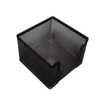 SOPORTE TACO DE PAPEL Q-CONNECT METALICO REJILLA NEGRO 95X95X80 MM