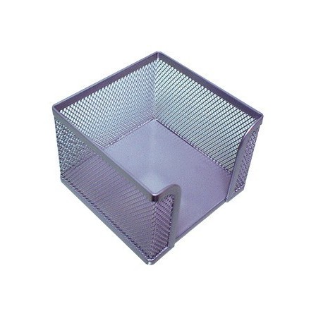 SOPORTE TACO DE PAPEL Q-CONNECT METALICO REJILLA PLATA 95X95X80 MM