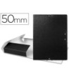 CARPETA PROYECTOS LIDERPAPEL FOLIO LOMO 50MM CARTON GOFRADO NEGRA