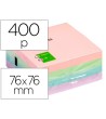 BLOC DE NOTAS ADHESIVAS QUITA Y PON Q-CONNECT 75X75 MM PASTEL CON 4...