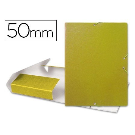 CARPETA PROYECTOS LIDERPAPEL FOLIO LOMO 50MM CARTON GOFRADO AMARILLA
