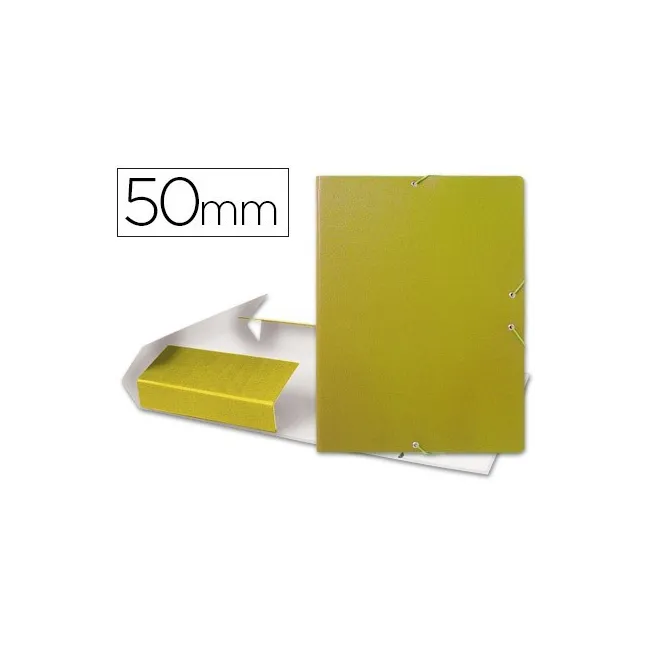 CARPETA PROYECTOS LIDERPAPEL FOLIO LOMO 50MM CARTON GOFRADO AMARILLA