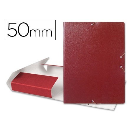 CARPETA PROYECTOS LIDERPAPEL FOLIO LOMO 50MM CARTON GOFRADO ROJA