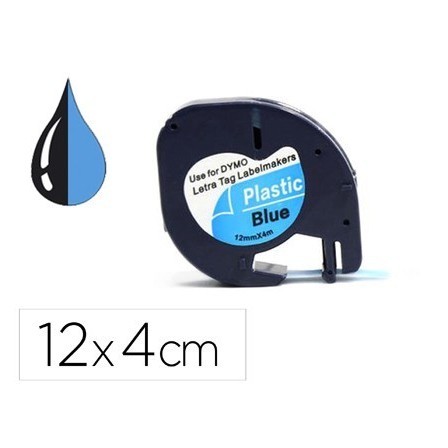 CINTA Q-CONNECT 12MM X 4MT NEGRO-ULTRA AZUL PARA MAQUINA LETRATAG
