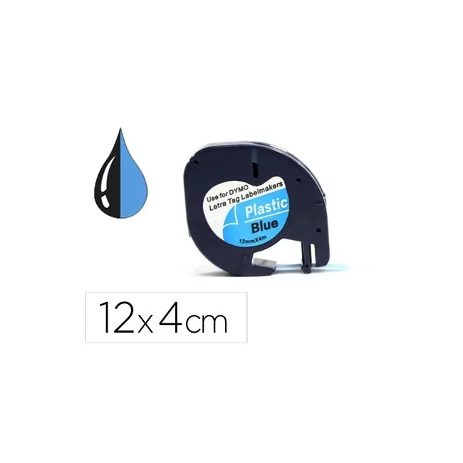 CINTA Q-CONNECT 12MM X 4MT NEGRO-ULTRA AZUL PARA MAQUINA LETRATAG