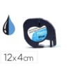 CINTA Q-CONNECT 12MM X 4MT NEGRO-ULTRA AZUL PARA MAQUINA LETRATAG