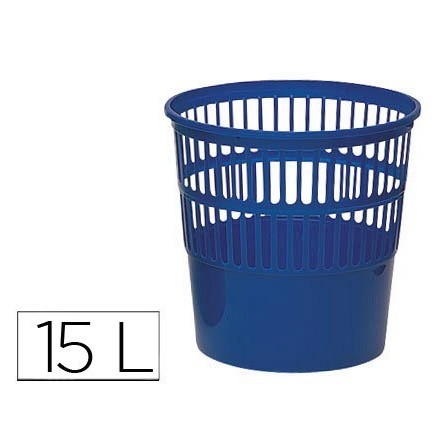 PAPELERA PLASTICO 119 AZUL MEDIDA 27.5X27.5 CM