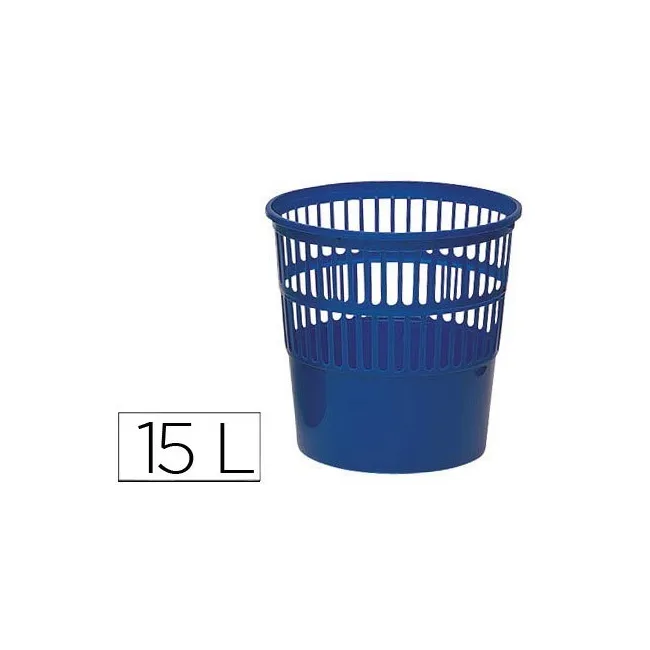 PAPELERA PLASTICO 119 AZUL MEDIDA 27.5X27.5 CM