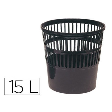 PAPELERA PLASTICO 119 NEGRA MEDIDA 27.5X27.5 CM