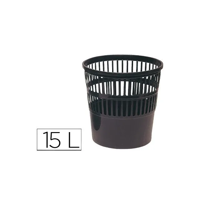PAPELERA PLASTICO 119 NEGRA MEDIDA 27.5X27.5 CM