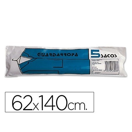 SACO GUARDARROPA GALGA 100 62X140 CM -ROLLO DE 5 SACOS