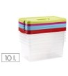 CAJA MULTIUSOS PLASTICO 10 L NUMERO 24 TAPA DE COLOR CON ASA 385X23...