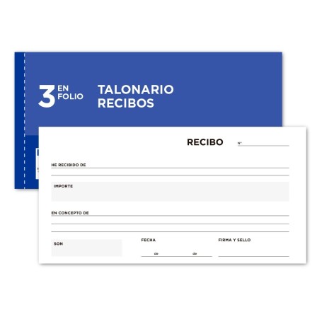 TALONARIO LIDERPAPEL RECIBOS 3/Fº APAISADO ORIGINAL Y 2 COPIAS SIN ...