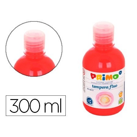 TEMPERA LIQUIDA PRIMO ESCOLAR 300 ML ROJO FLUORESCENTE