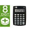 CALCULADORA LIDERPAPEL BOLSILLO XF01 8 DIGITOS PILAS COLOR NEGRO 99...
