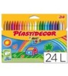 LAPICES CERA PLASTIDECOR CAJA DE 24 COLORES