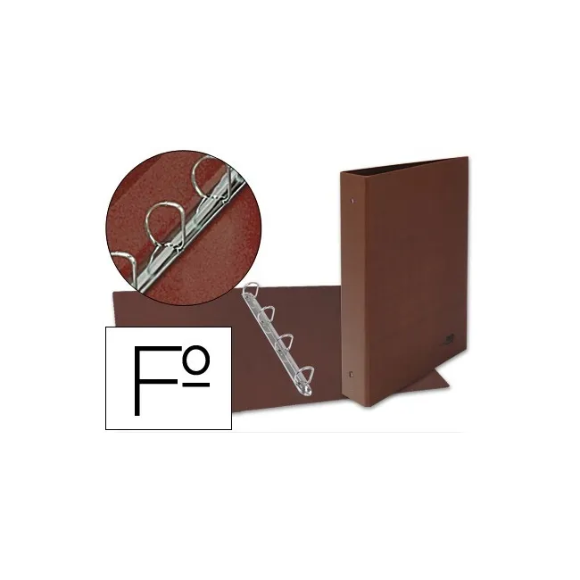 CARPETA DE 4 ANILLAS 25MM MIXTAS LIDERPAPEL FOLIO CARTON CUERO FORR...